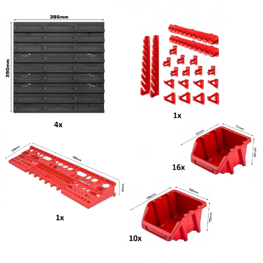 Настінна панель для інструментів Kistenberg 78х78см 26 контейнерів (MIX534)