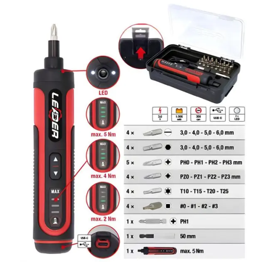 Акумуляторна викрутка Leader 4.2В/5 Нм Home  CB-4000