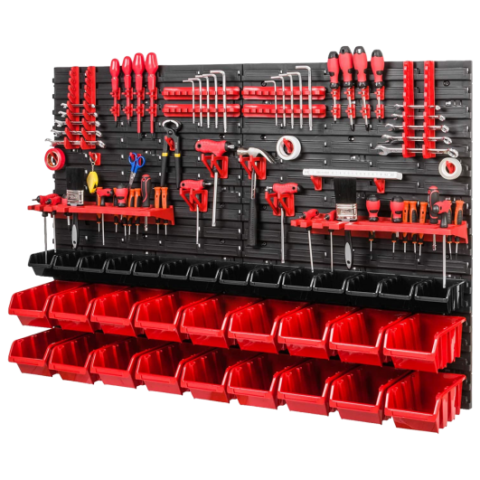 Панель инструментов Kistenberg. Панель 115х78см, 32шт 115/195 лотки и держатели