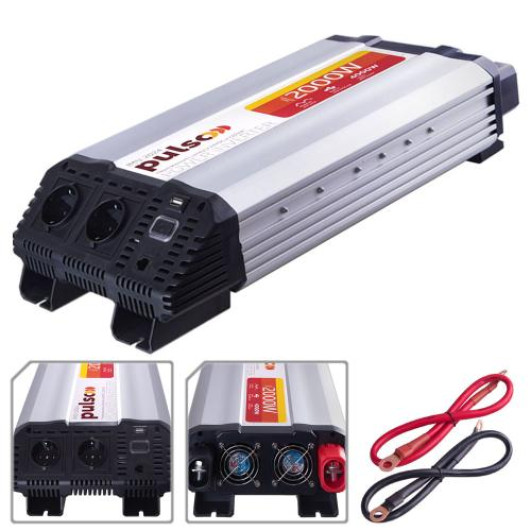 Перетворювач напруги PULSO/IMU-2024/24V-220V/2000W/USB-5VDC2.0A/мод.хвиля/клеми (IMU-2024)