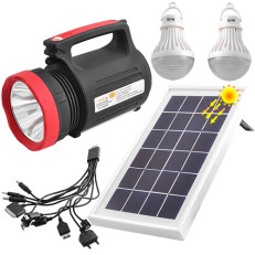 Ліхтар переносний Luxury 1902 T, 5W+22SM, 2 лампи 3W, power bank, вбудований акумулятор, сонячна батарея, ЗУ 220V, Box (1902 T)