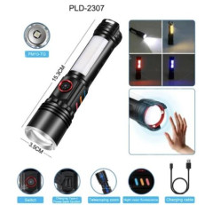 Ліхтар NIGHT VISION FLUORESCENCE PLD-2307 WHITE LASER LED PM10-TG+COB(red+blue+yellow), Motion Sensor Li-Ion акумулятор, power bank, ЗУ Type-C, zoom, Box (PLD-2307)