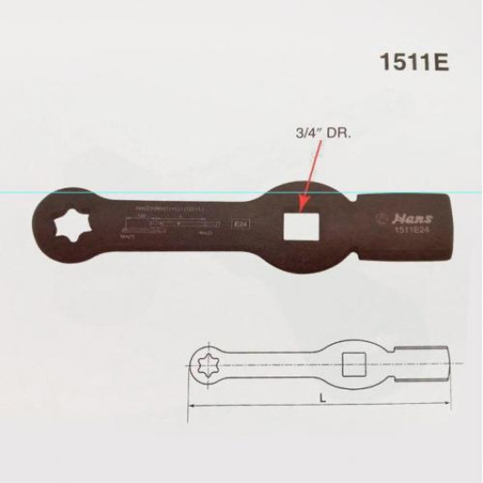 Ключ ударний пiд квадрат 3/4". Е24 HANS (1511E24)
