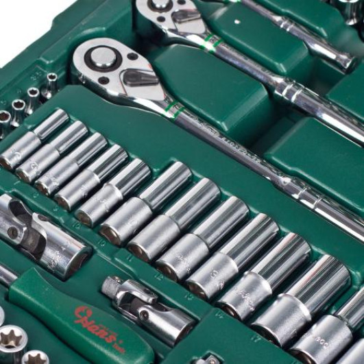 Набор інструмента 163 предмета 1/4", 3/8",1/2" HANS (6 ган.) (ТК-163)